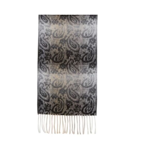 Steve Madden Scarf Ombré Paisley Muffler Mid Weight -Black NWT - Picture 3 of 5